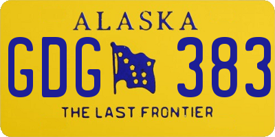 AK license plate GDG383