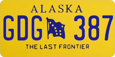 AK license plate GDG387