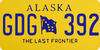 AK license plate GDG392