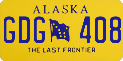 AK license plate GDG408
