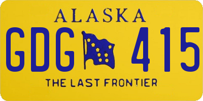 AK license plate GDG415