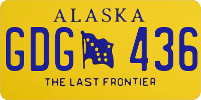 AK license plate GDG436