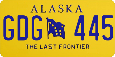 AK license plate GDG445