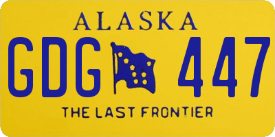 AK license plate GDG447