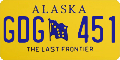 AK license plate GDG451