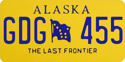 AK license plate GDG455
