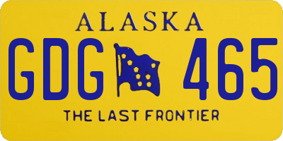AK license plate GDG465
