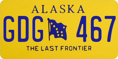 AK license plate GDG467