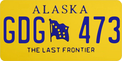 AK license plate GDG473