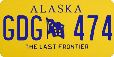 AK license plate GDG474
