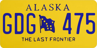 AK license plate GDG475