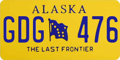 AK license plate GDG476
