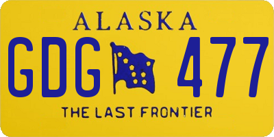 AK license plate GDG477
