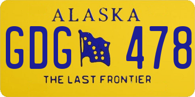 AK license plate GDG478