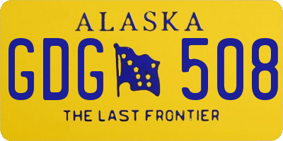 AK license plate GDG508