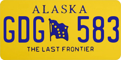 AK license plate GDG583