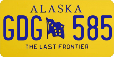 AK license plate GDG585