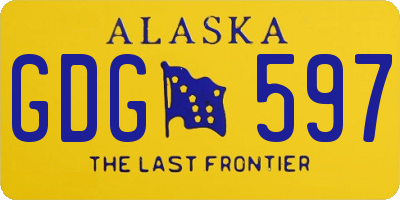 AK license plate GDG597