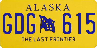 AK license plate GDG615