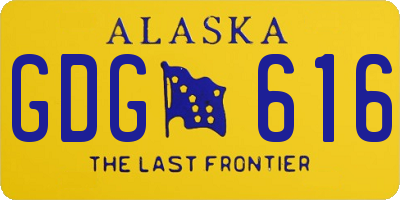 AK license plate GDG616