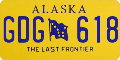 AK license plate GDG618