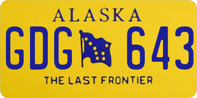 AK license plate GDG643