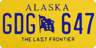 AK license plate GDG647