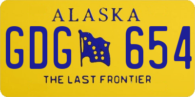 AK license plate GDG654