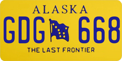 AK license plate GDG668