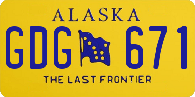 AK license plate GDG671