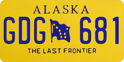 AK license plate GDG681