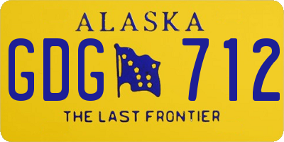 AK license plate GDG712