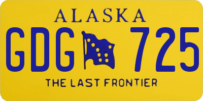 AK license plate GDG725