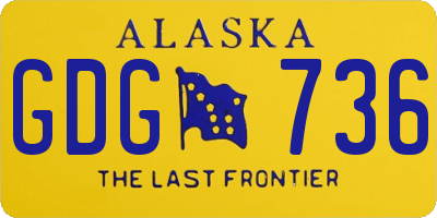 AK license plate GDG736