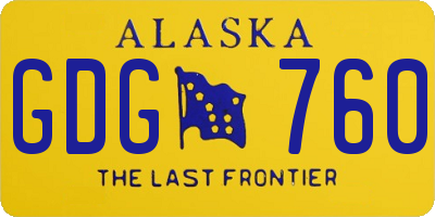 AK license plate GDG760