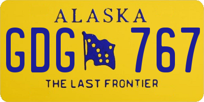 AK license plate GDG767
