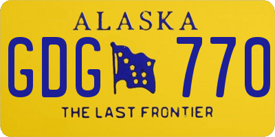 AK license plate GDG770