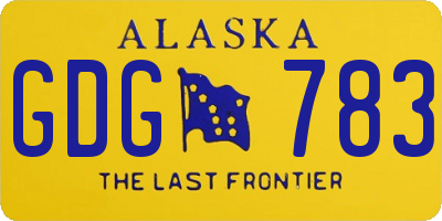 AK license plate GDG783