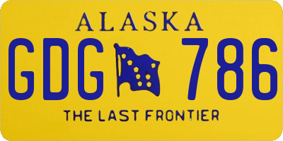 AK license plate GDG786