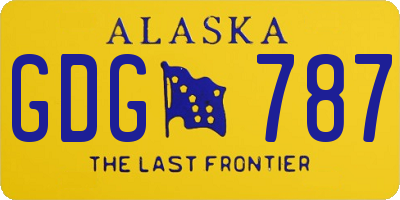 AK license plate GDG787