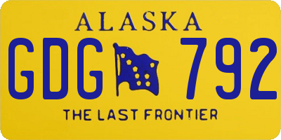 AK license plate GDG792