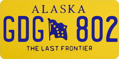 AK license plate GDG802