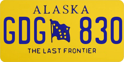 AK license plate GDG830