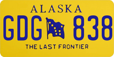 AK license plate GDG838