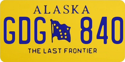 AK license plate GDG840