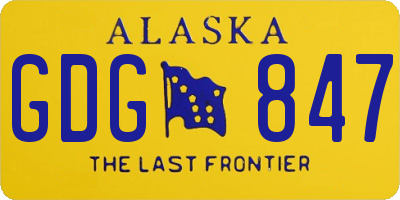 AK license plate GDG847