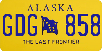 AK license plate GDG858
