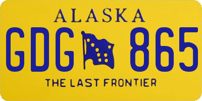 AK license plate GDG865