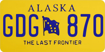 AK license plate GDG870