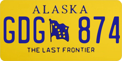 AK license plate GDG874
